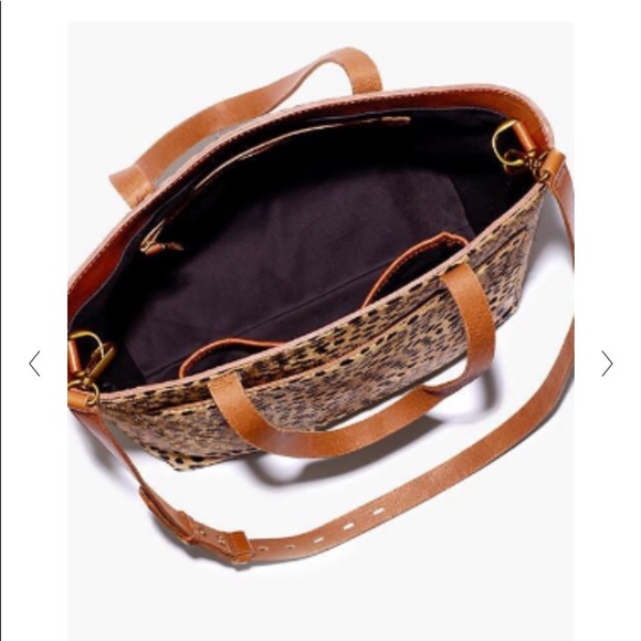 $215 Madewell Medium Transport Tote: Genuine Calf Hair - Picture 3 of 7